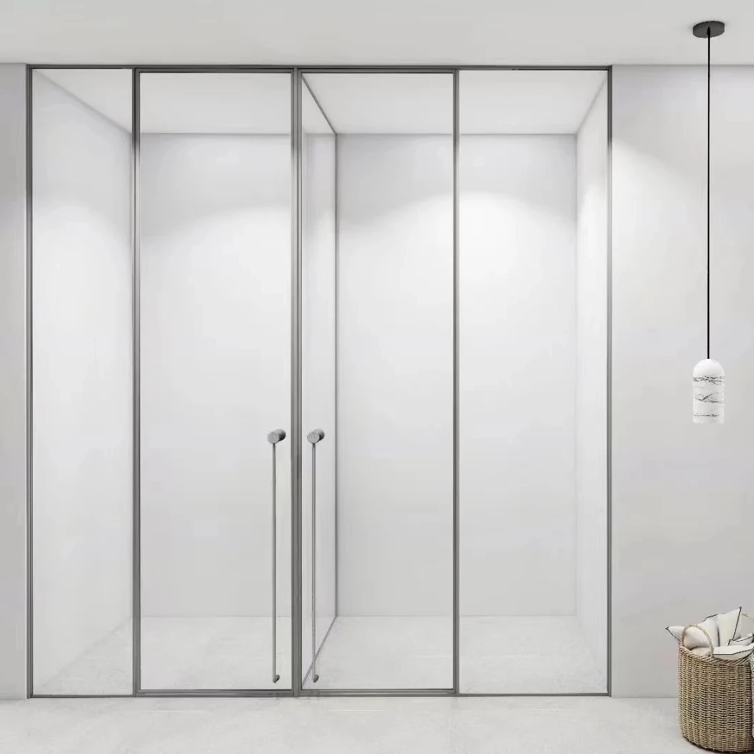 Горячая распродажа, современная ванная комната с алюминиевым каркасом, квадратная черная закаленная стеклянная душевая кабина, душевые двери для гостиничного номера