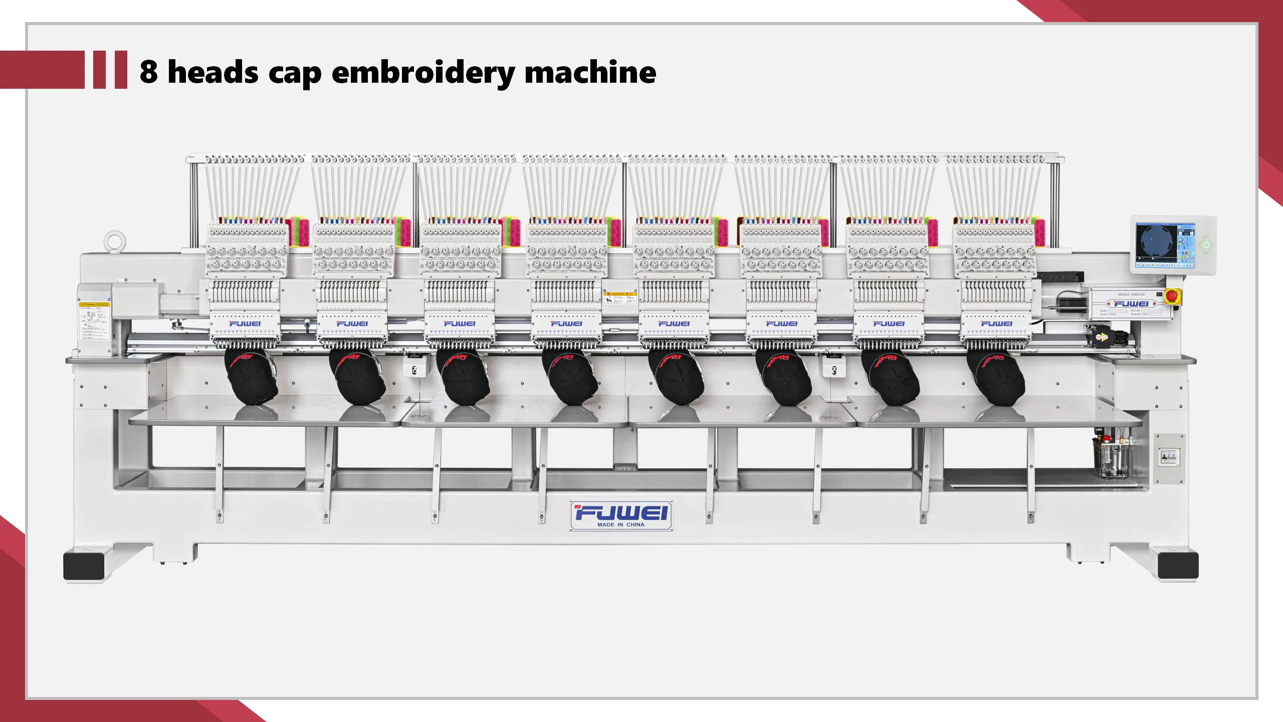 tajima multi head new computerized  high speed 6 heads tubular embroidery machine fuwei brand
