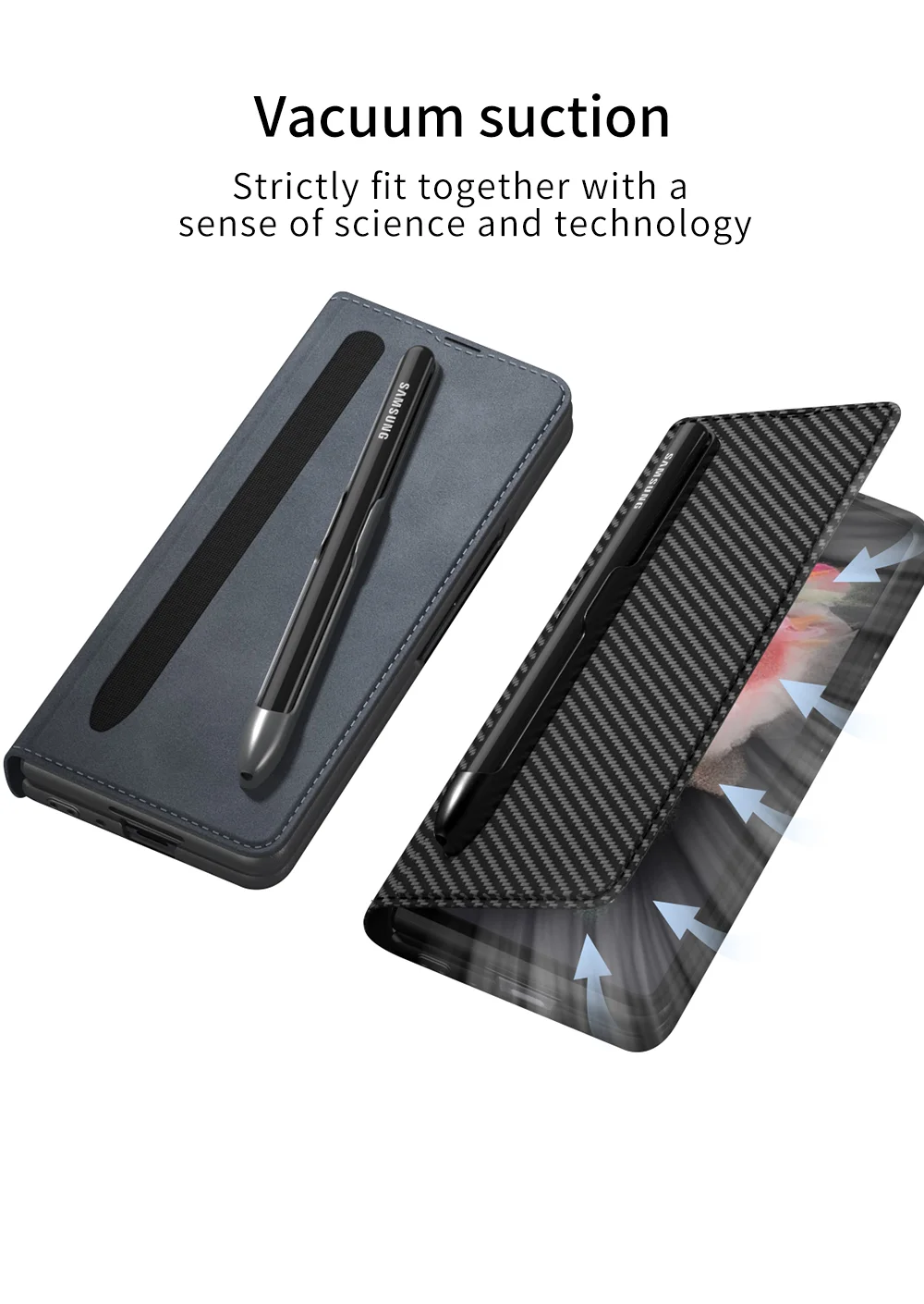 Card Slot Flip Wallet Leather Case for Samsung Galaxy Z Fold 4 5G Case with Removable Pen Slot Holder Cover for Galaxy Z Fold2 3