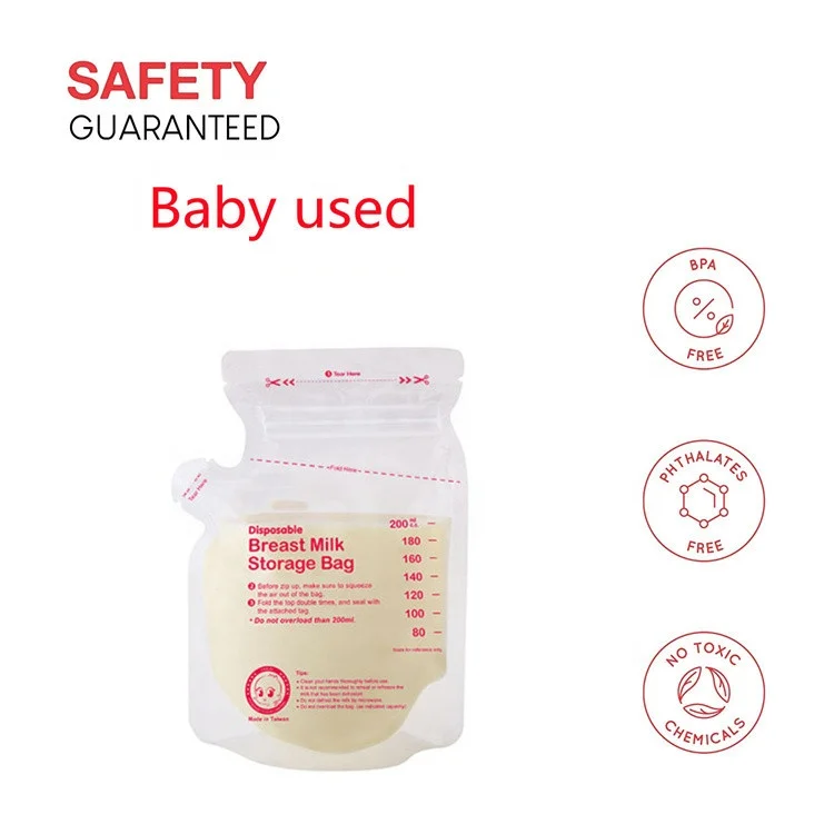 
OEM hot selling custom printing logo breast milk storage bag with zip lock 