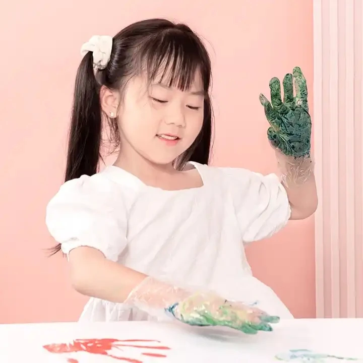 Customized Size Disposable Glove For Children Food Prep Service Gloves For Cooking Kid Independent Packed Painting Prevent Dirty