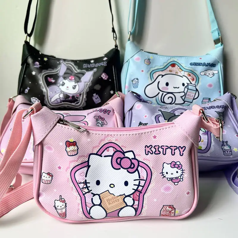 Botu fashion sanrio Shoulder Bags kawaii anime  Cinnamoroll melody PU ox high-capacity girls gifts Shoulder Portable bags