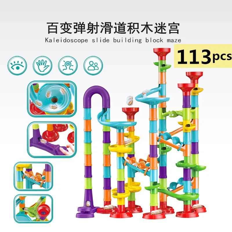 Hot selling Marble Run Toy Set 113pcs Pack Educational Toys For Kids Marble Run Building Blocks