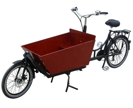 adult tricycle cargo bike with two wheel pedal assist cargo bicycle