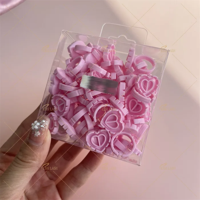 New arrival plastic pink glue ring for eyelash extension disposable glue holder ring wholesale