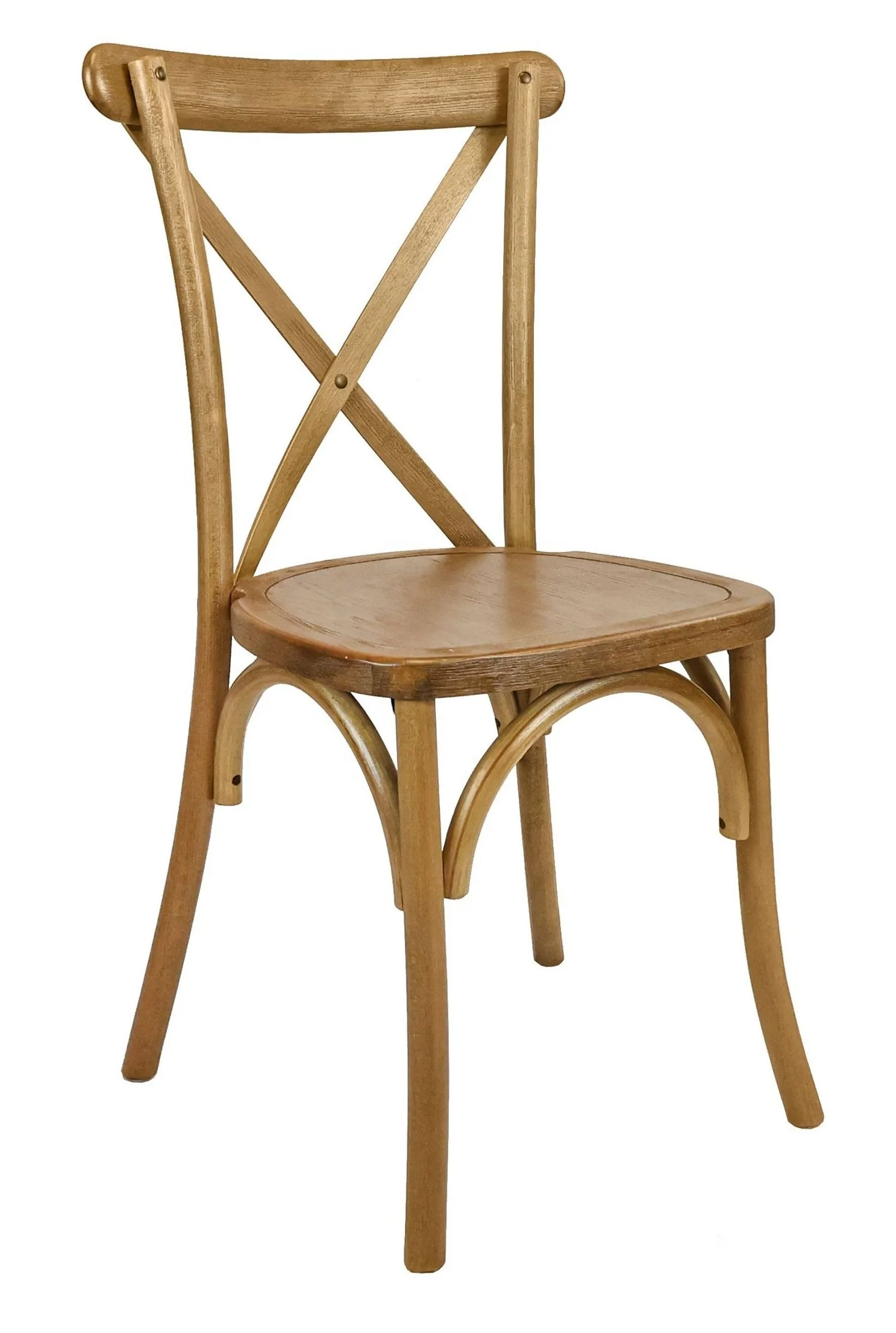 Chestnut Wooden Cross Back Chair