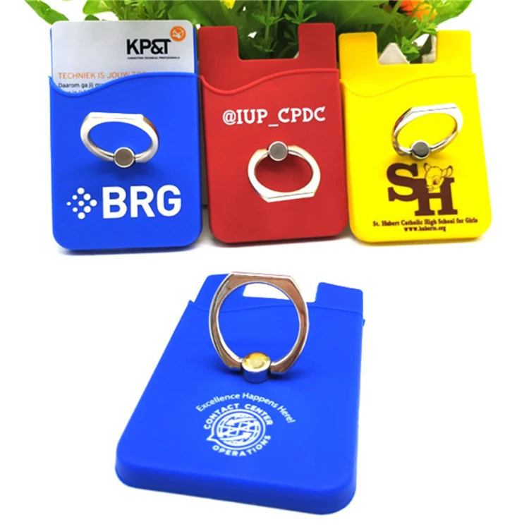 Factory Wholesales Price FREE Samples Cell Phone Credit Card Holder Adhesive Silicone Protective Gift Items Phone Pocket