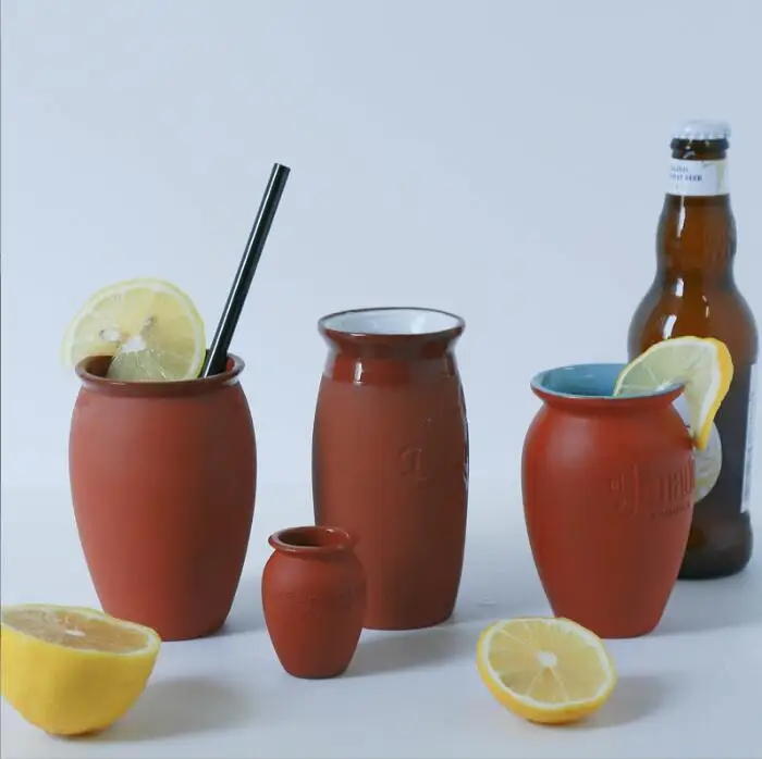 Natural Clay Mugs cups Hot Cold Drink Glasses Accept Custom Logo Handcrafted Pottery Coffee Cups Cantaritos cup