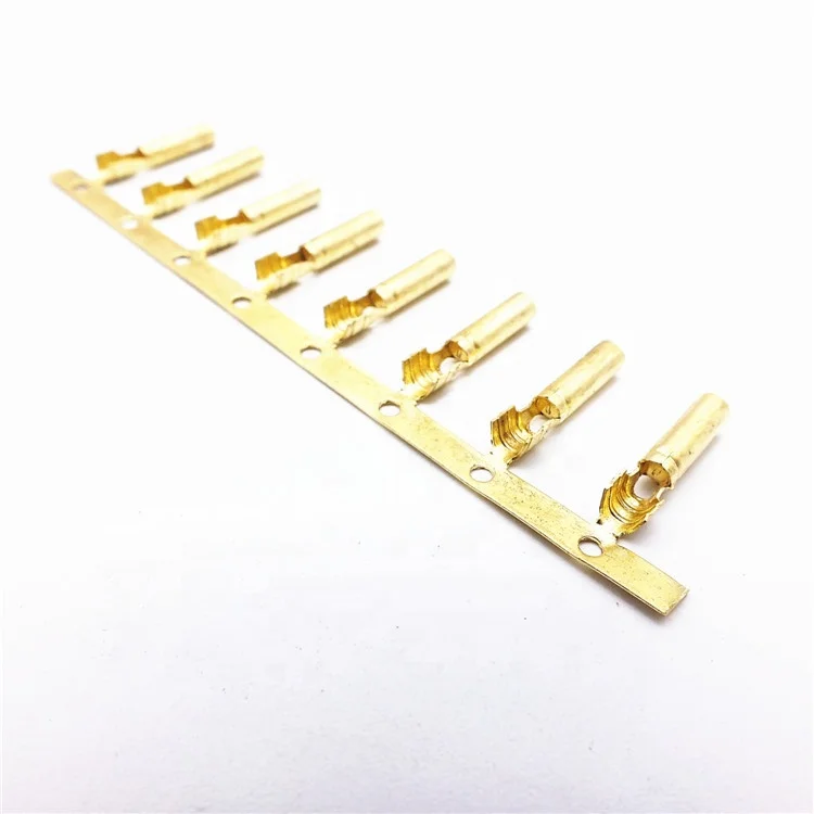 1.0~3.2mm Round Tube Terminals Gold Plated Male Plug Terminal Copper Contact Pass through Connector