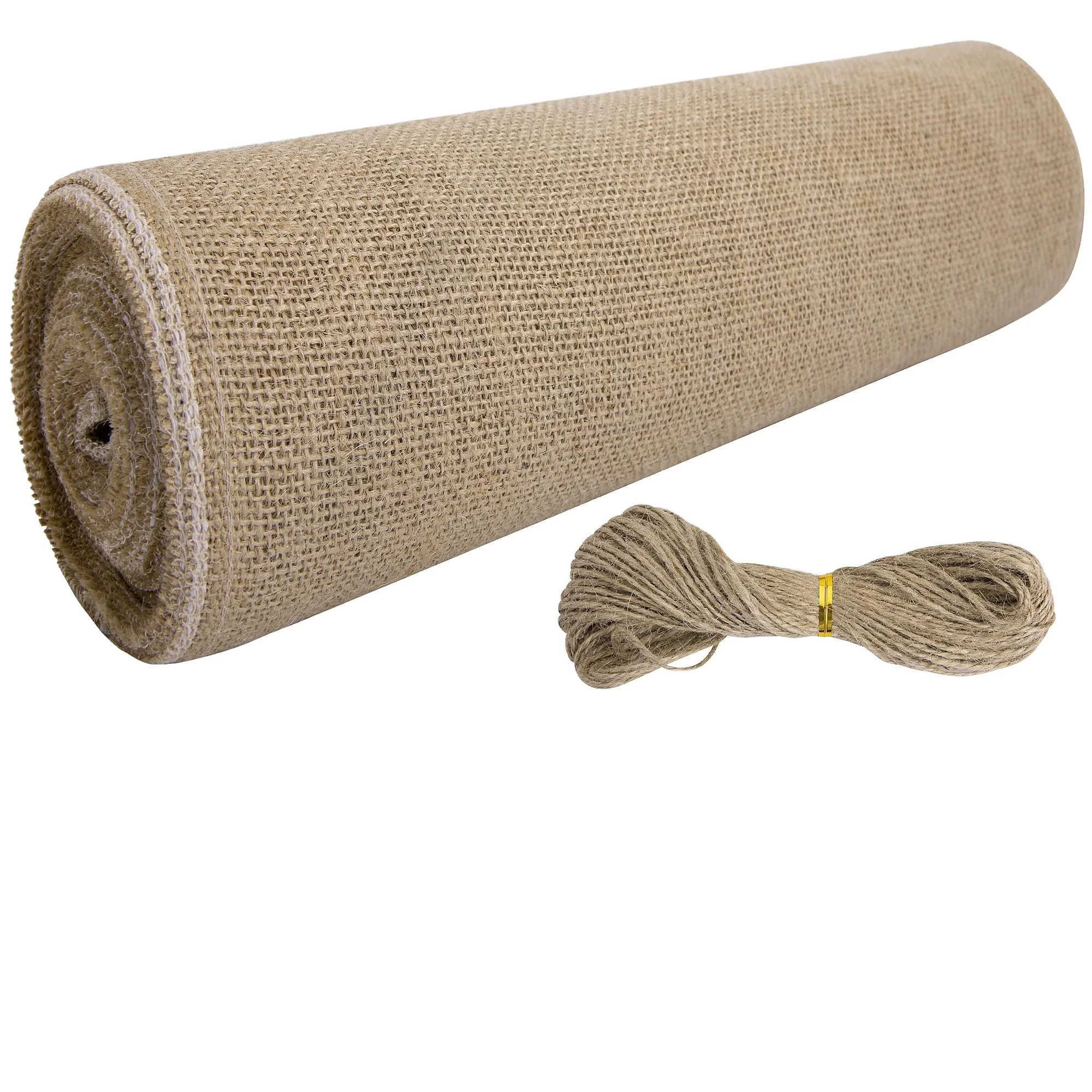 15.7in x 19.7ft Natural Burlap Fabric Tree Wrap Rolls Protection Cloth for Outdoor Trees Jute Fabric