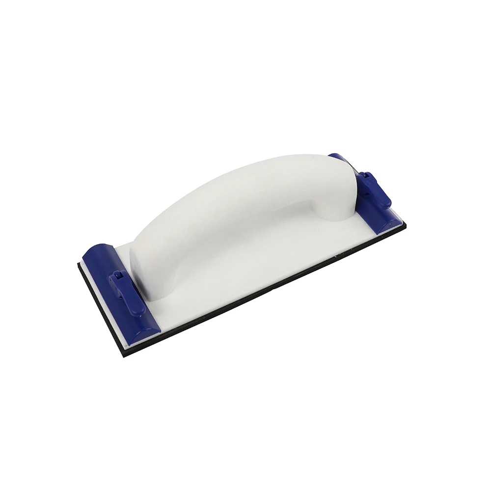 Plastic Hand Sander with Sponge Handle Sandpaper Holder Sanding Block for Wood Drywall Metal Polishing