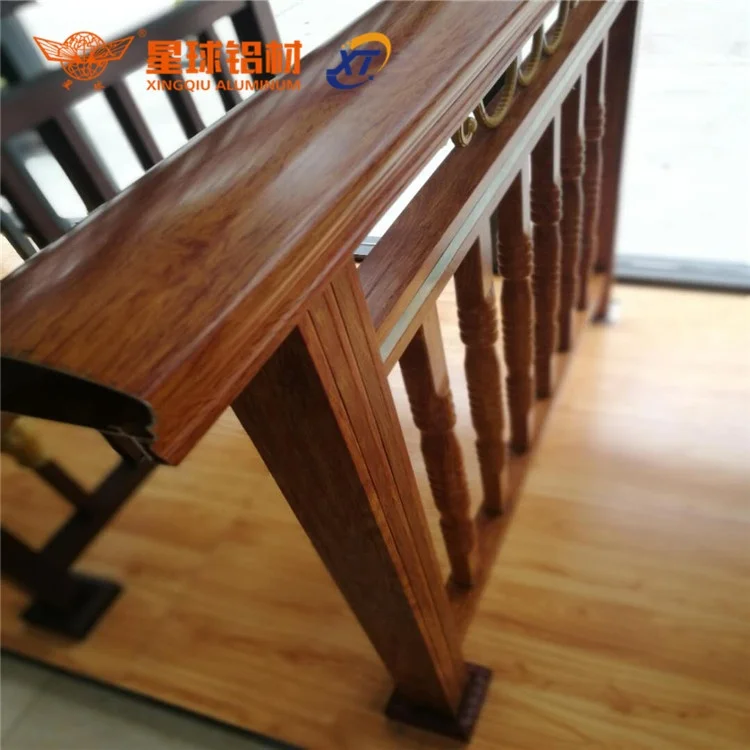 High Quality wood grain color extruded aluminium profiles for furniture use