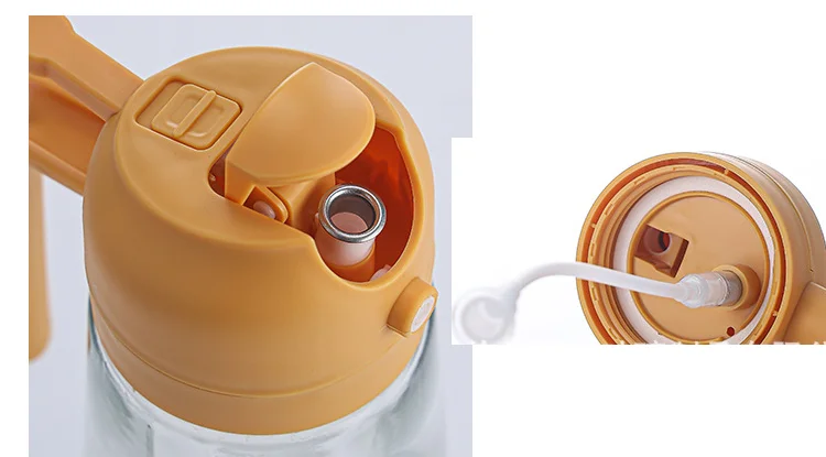 kichen accessories 2 in 1 oil dispenser and oil sprayer 16 oz/470 ml 16oz oil dispenser bottle for kitchen - 2 in 1 olive