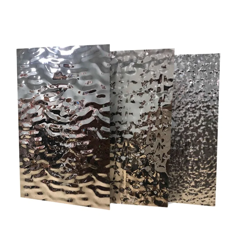 SS 304 Water Ripple colored Stainless Steel Sheet Decorative PVD Colour stainless steel plate