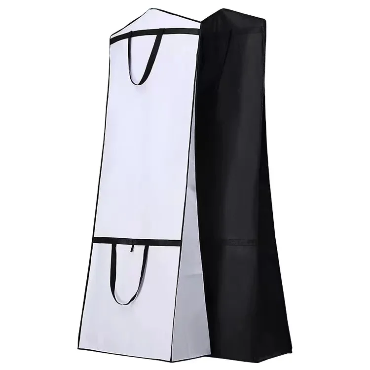 Long wedding dress packaging bag custom dust covers suit garment dress bags with zipper