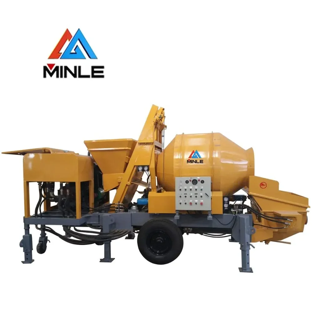 Self Loading Diesel Concrete Mixer With Pump Mobile Stationary Reversing Drum Cement Mixing Pump