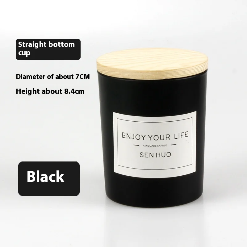 Wholesale Custom Aroma Private Label Soy Wax Candles Black Glass Scented Candle Coconut Candle For Gift Set
