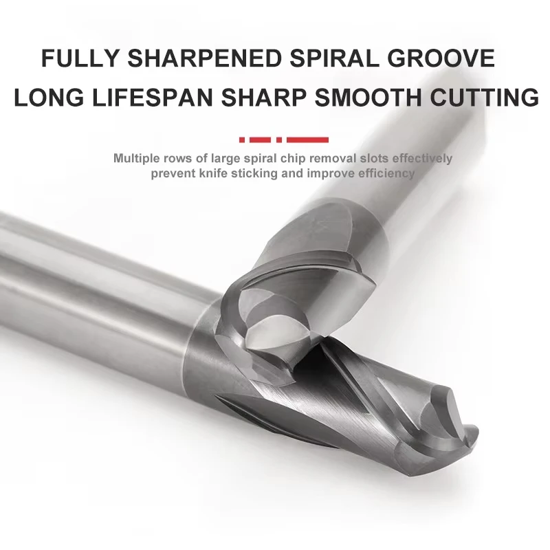 indexable Milling Cutter R0.2 R1.0  R0.5 R2.0 R3.0 HRC60 HRC70 Ball Nose End Mill Carbide Cutter CNC Router Bit Milling Tool