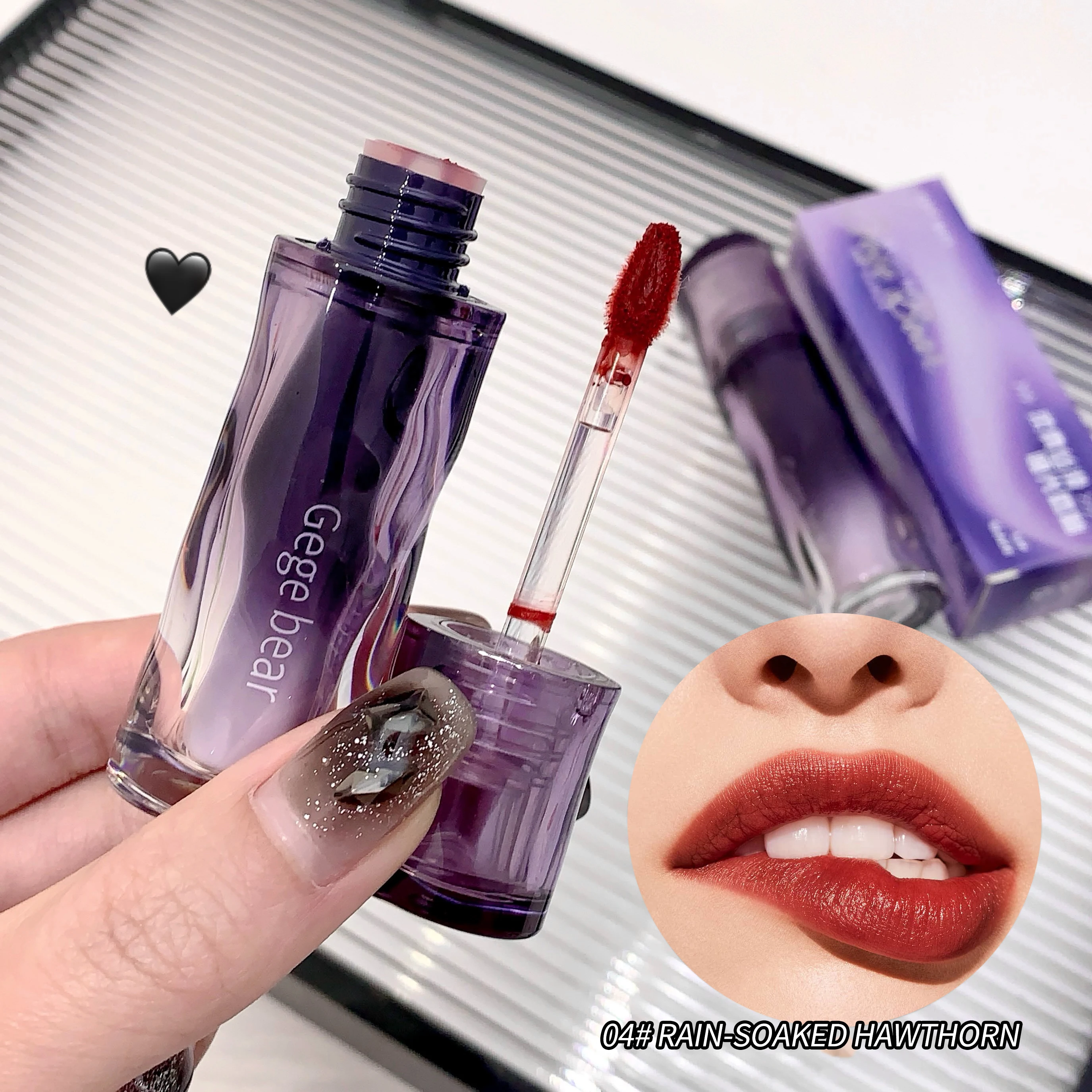 Matte Finish Liquid Lip Tint Long Lasting GEGE BEAR Creamy Non-Drying Richly Pigment Smooth Texture Cute Lip Glaze