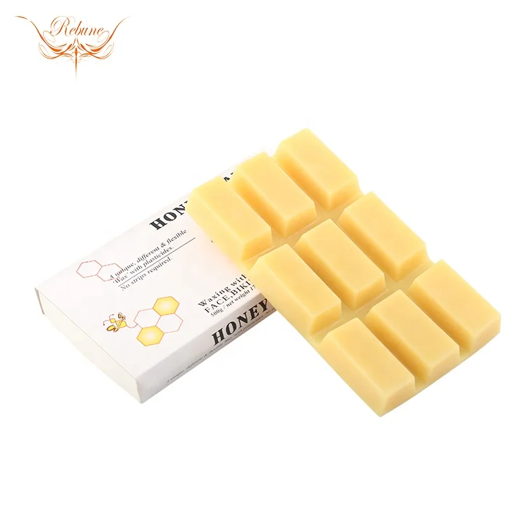 Factory Custom Private Label Honey Flavor Hypoallergenic Hair Removal Wax Strips Body Wax Cold Depilatory Wax Block