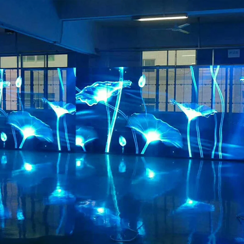 Indoor Glass Window transparent LED film display P3.91 mall Bar Glass Led Transparent panel Display Screen