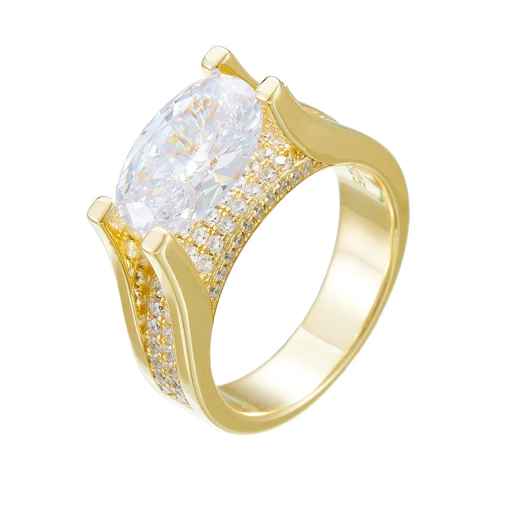 925 Sterling Silver Luxury American Diamond Rings for Women Unique Cubic Zirconia Wedding Ring Fashion Jewelry Stone Pattern