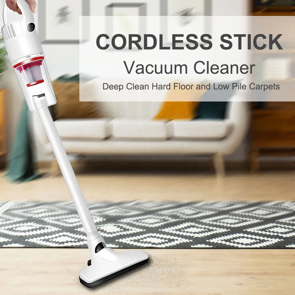  Cordless Vacuum Cleaner Stick Handheld 20Kpa Powerful Suction Lightweight for Home Hard Floor Carpet Car Pet