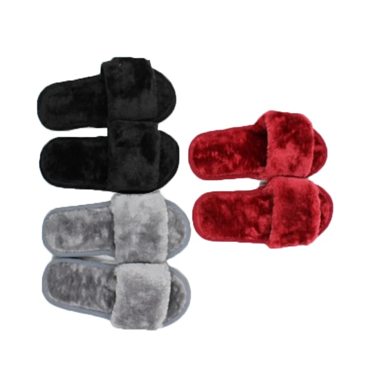 
Custom Women Fashion Polyester Fur Slippers 