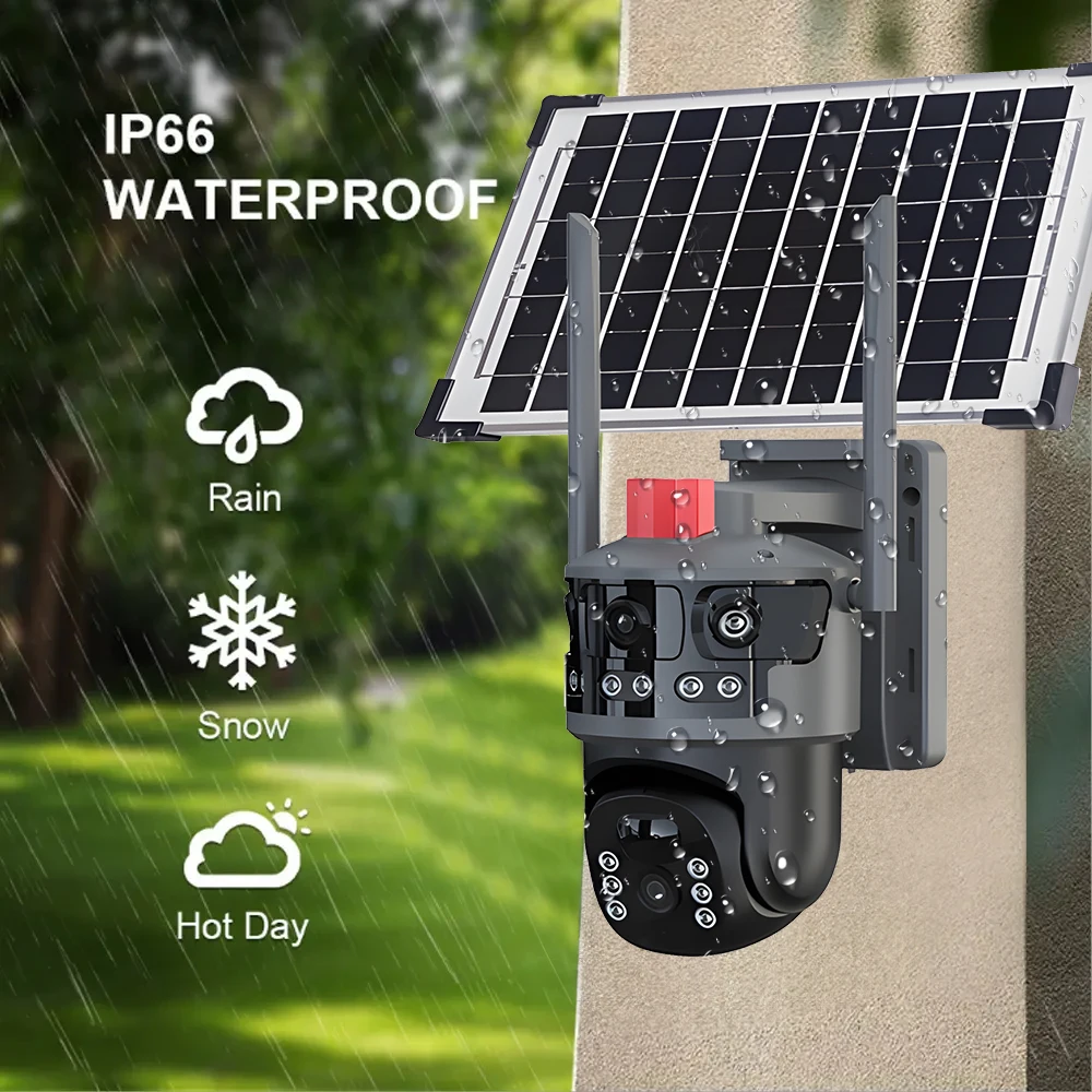Solar Outdoor Security Camera System 600W Wireless Solar Power Kit Camera With 1 LENS