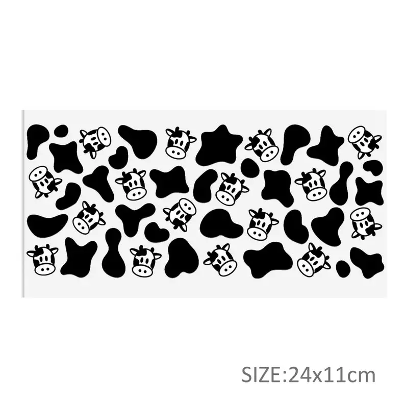 Wholesale Tumbler Transfer No Heat Needed Waterproof UV DTF Cup Wrap Transfers 16 oz Cow Pattern Sticker Label