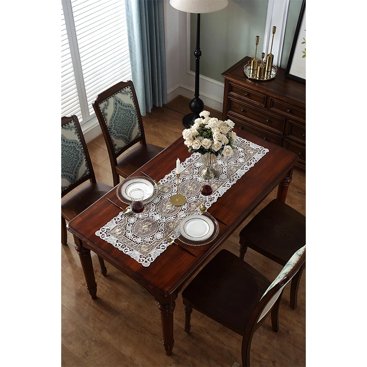 Stylish simple modern luxury embroidery table runner