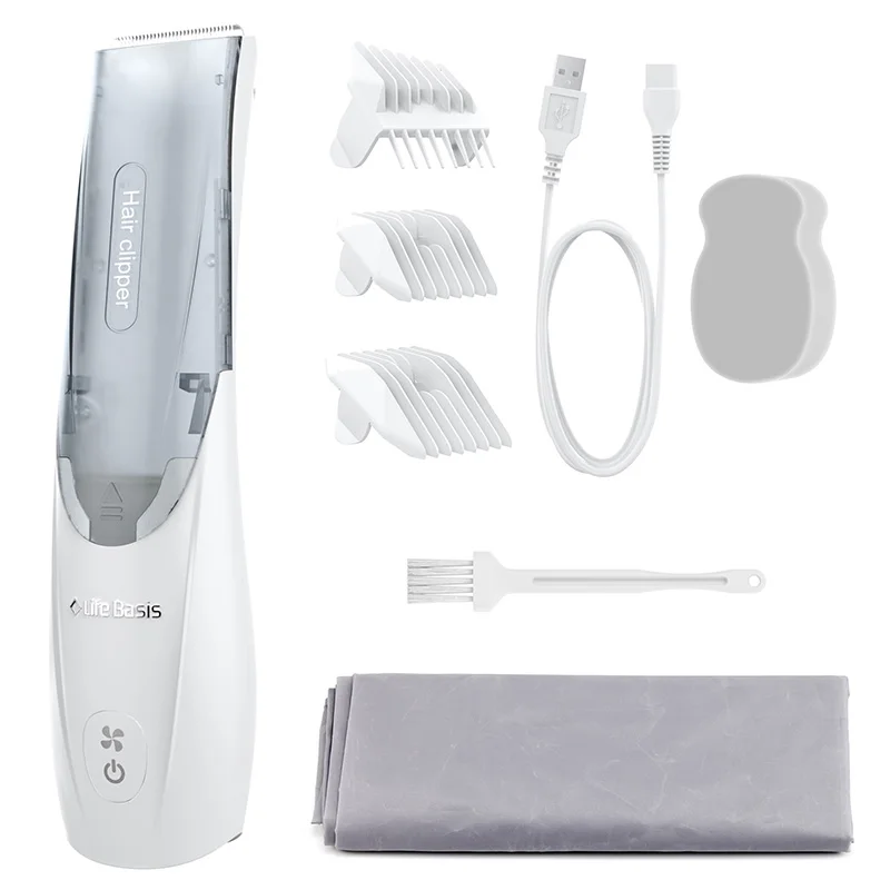 Home-use Low Noise Adjustable Baby Hair Cutter Electric Vacuum Hair Suck Clipper for Men Child