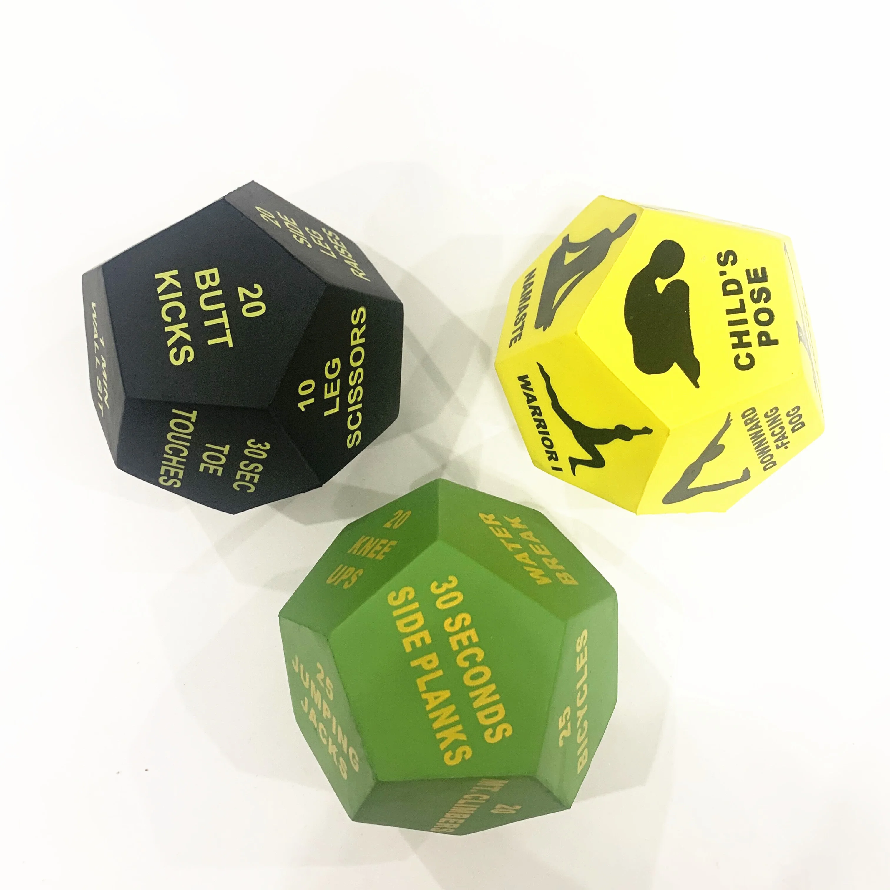 Custom Printed Fitness Dice Workout Exercise Training Sports Dice 12 Sided Anti Stress Dice