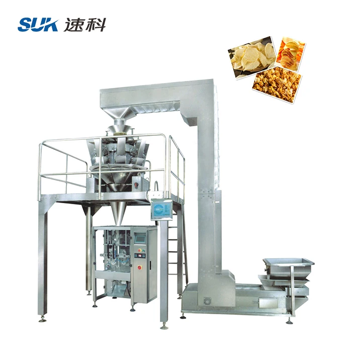 Automatic potato chips snack food packing machine