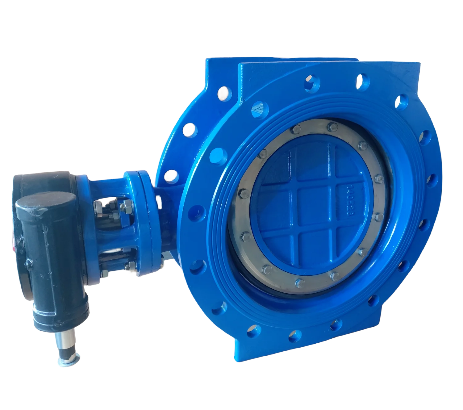 DN400 flange double eccentric Butterfly Valve ductile iron body EPDM seat with gearbox for water face to face EN558 Series 13 14