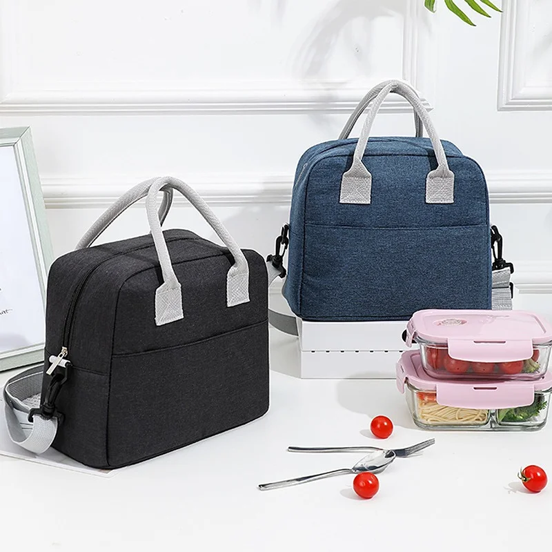 Should Strap Handle Cooler Bag Portable Food Bag for Women Work Student Thermal Lunch Box Bag
