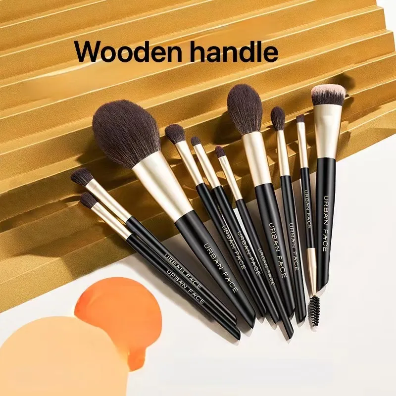 High quality Wholesale 4 10 12pcs black  Makeup Brush Set Make Up Tools private label
