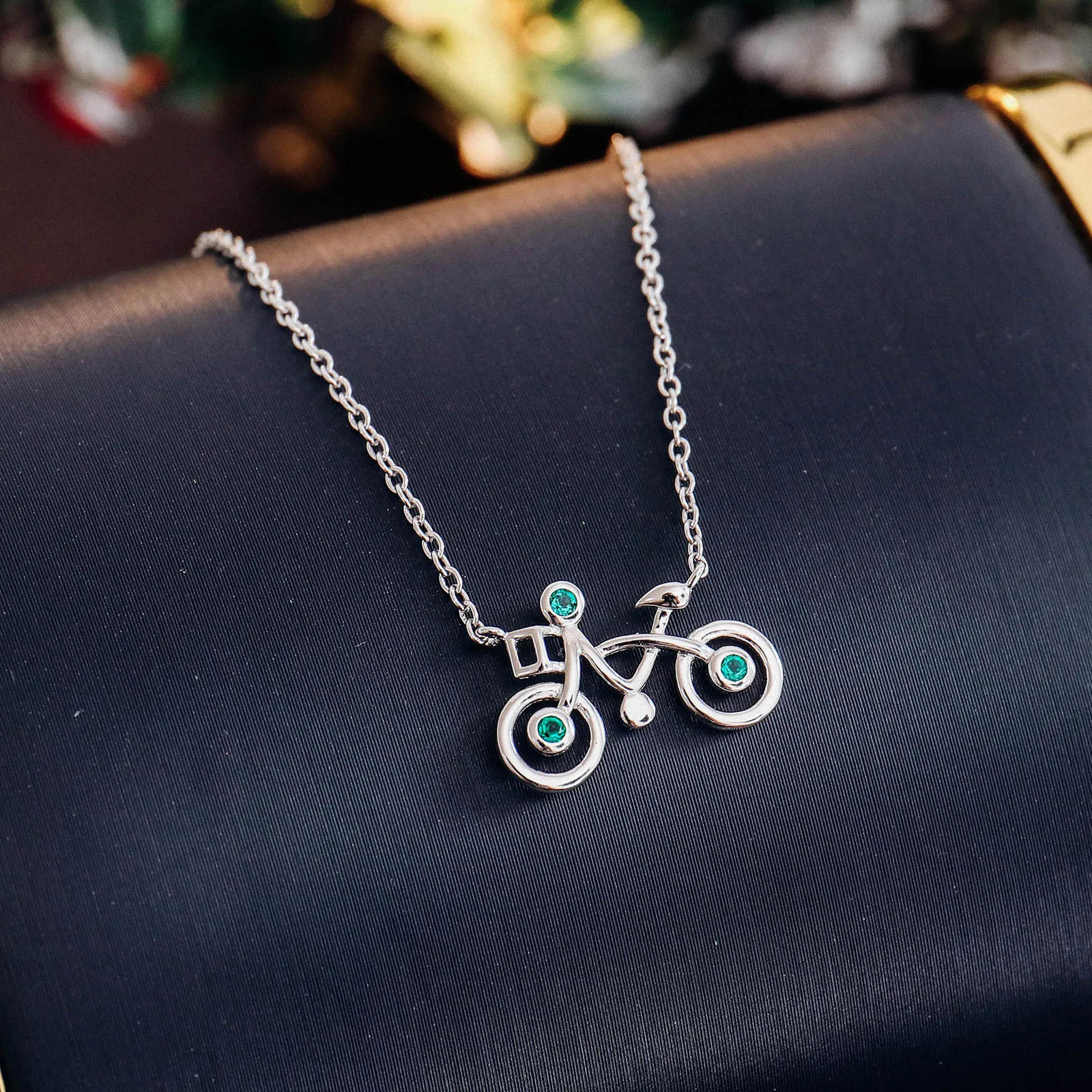 Custom Fashion Jewelry Pendants For Women Green Gemstone Summer Necklace Daily And Party Necklace Jewelry 925 Colares Feminino