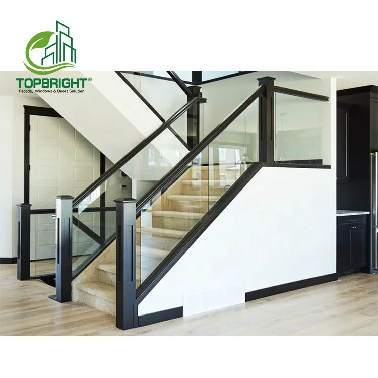 Topbright terrace safety hand railing house steel aluminum handrail roof glass staircase railing