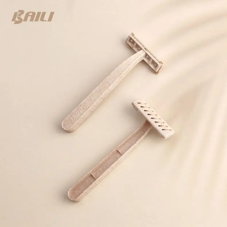 Single Blade Shaving 16 Pieces Bikini For Women Durab Shaving Stick Wood Wheat Straw Safety Razor PLA Safex Disposable Razor