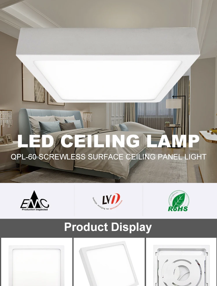 Factory Hot Sale Ip44 2835 Room Hall Pop Square Ceiling Light Led Ceil Lights