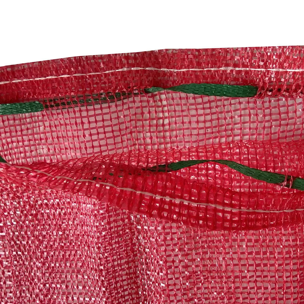100% Polypropylene Tubular Reusable Fruit Vegetable Raschel Leno Mesh Bags For Packing Ginger Garlic Onion 10kg 25kg 50kg Sacks