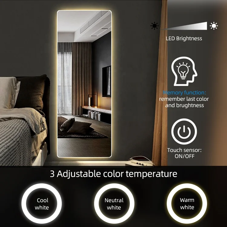 Seawin Full length Mirror Floor Clothing Store Fitting Mirror Beauty Bridal Shop Large glass Mirror