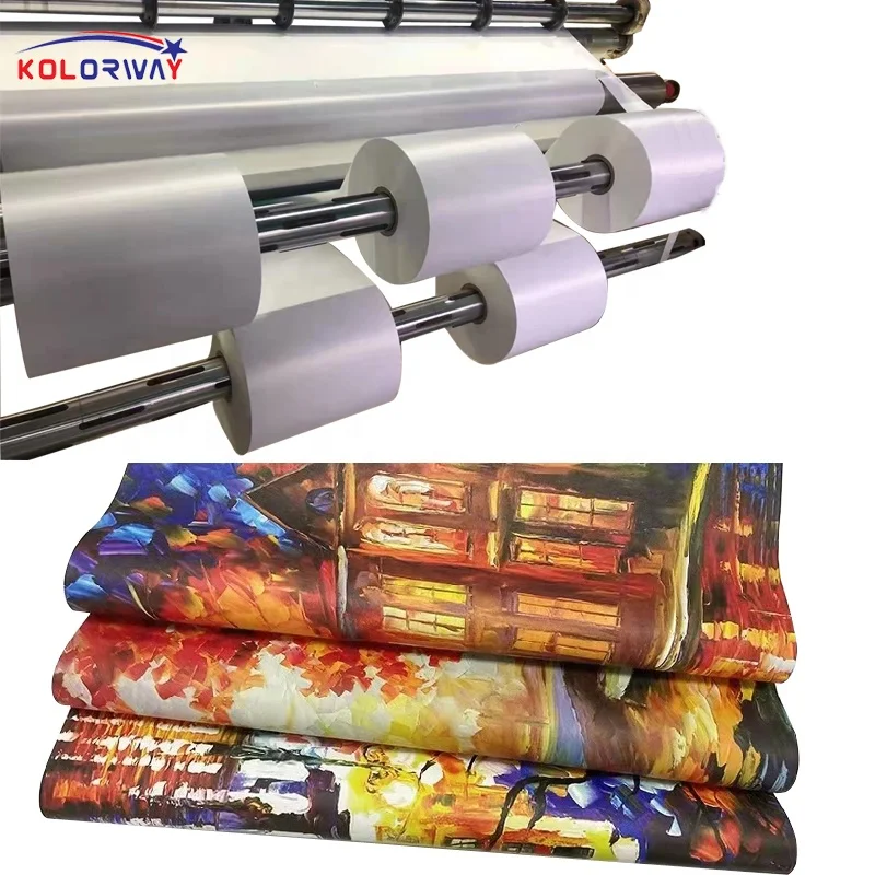 Wholesale 390gsm Inkjet Printing Glossy Poly Cotton Blend Eco Solvent Canvas for Indoor Outdoor Usage