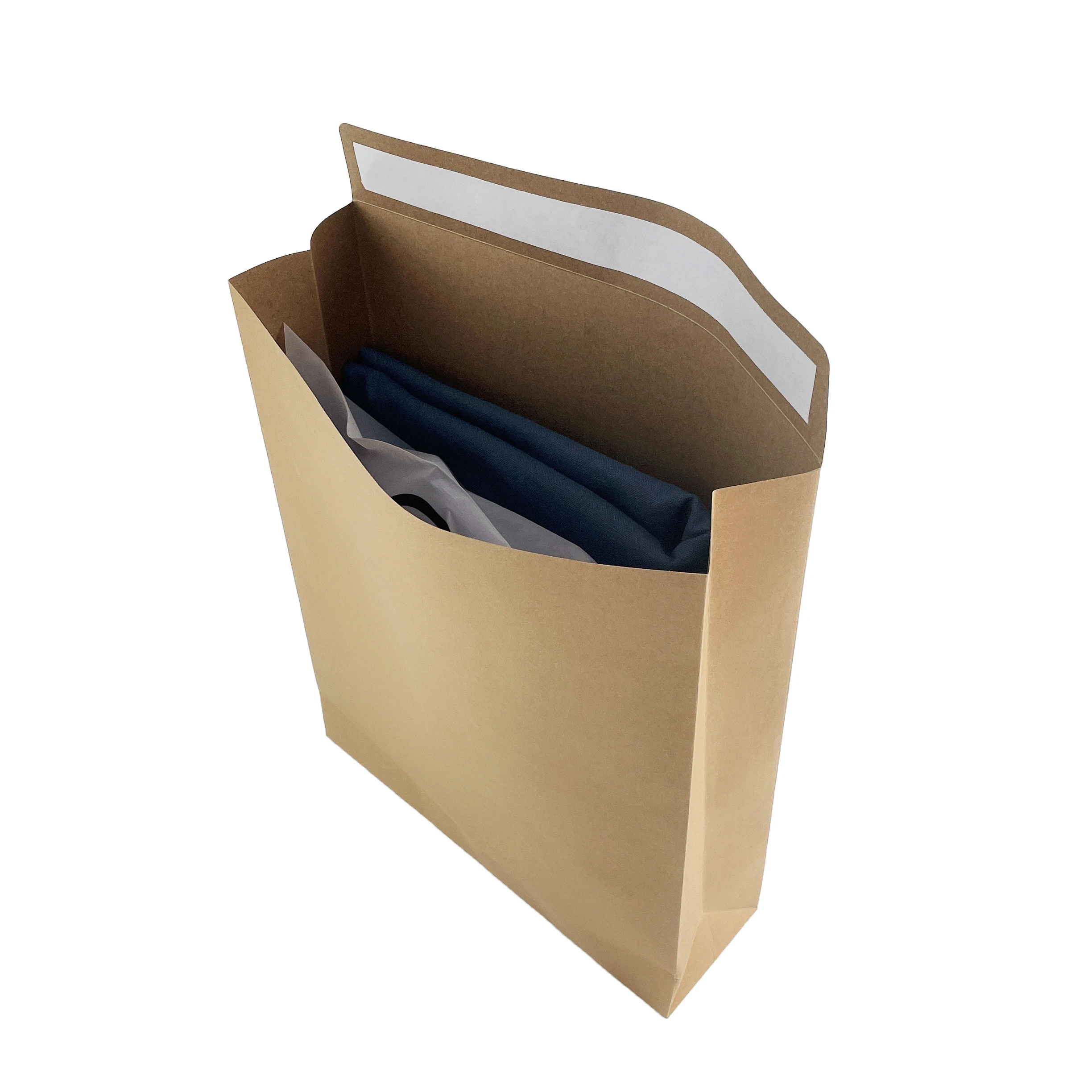 Custom White Logo Kraft Mailer Mailing Bags for Clothing Packaging Courier Bags Made Kraft Paper Envelope Online Shop Shipping