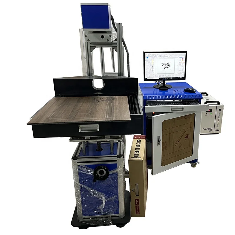 YN portable CO2 jeans bamboo wood laser marking machine for wood leather rubber fabric plastic rubber