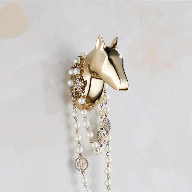 Coat Hook Creative Metal Animal Head Hook Towel Headset Scarf Gold Wall Hook