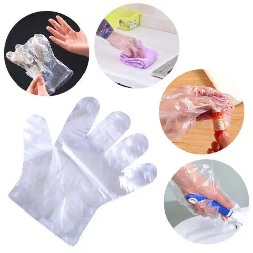 custom OEM Plastic Transparent Disposable PE gloves