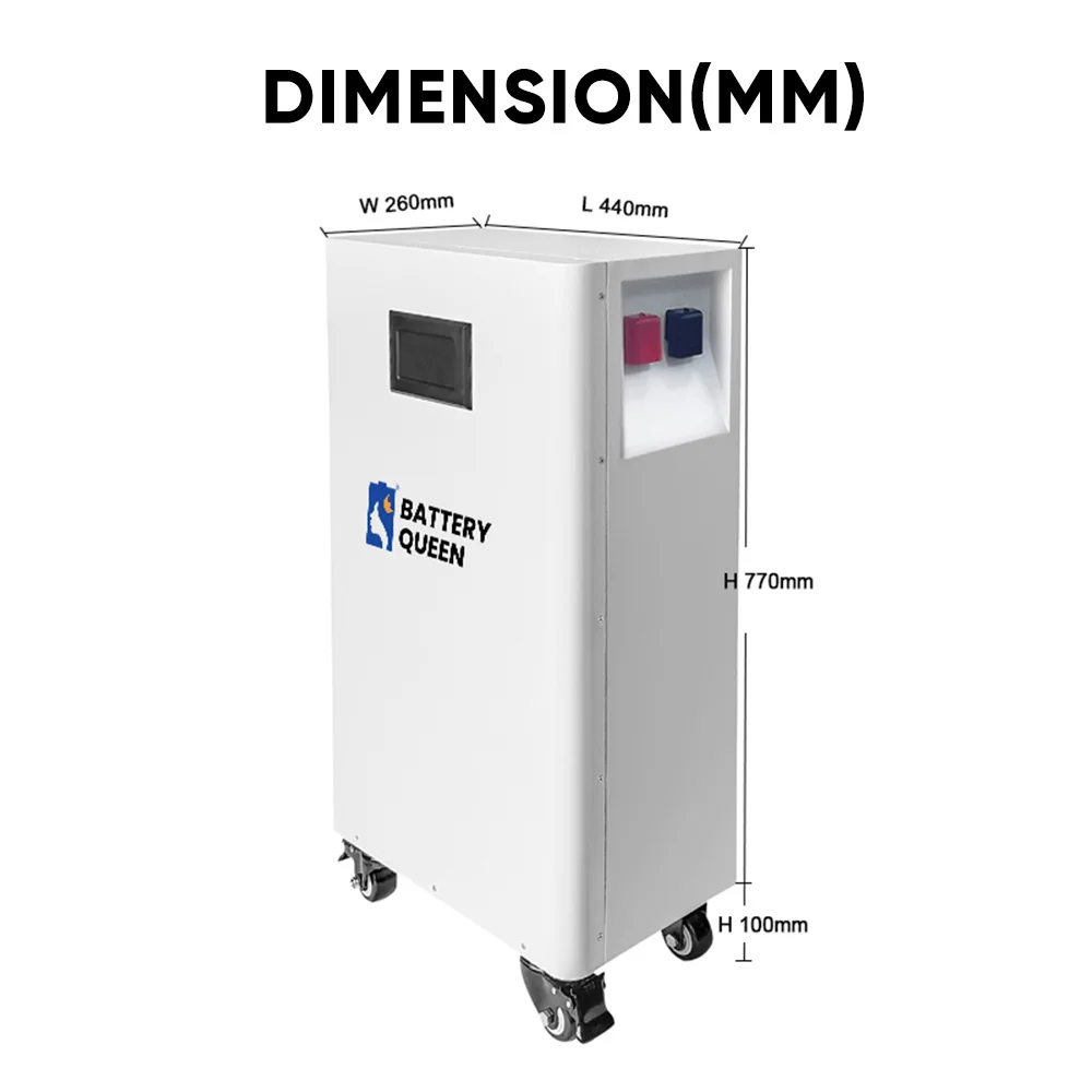 Batteryqueen DIY 48V 280Ah Lifepo4 Battery Box Empty large 48v Metal Case Kit EV LFP Battery Box With 16S 200A BMS Battery Case