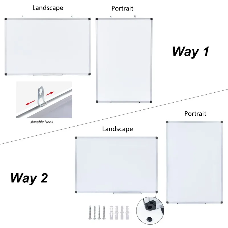 Magnetic Dry Erase Board Silver Aluminium Frame white board for school 8ft x 4 ft in size for Home Office School